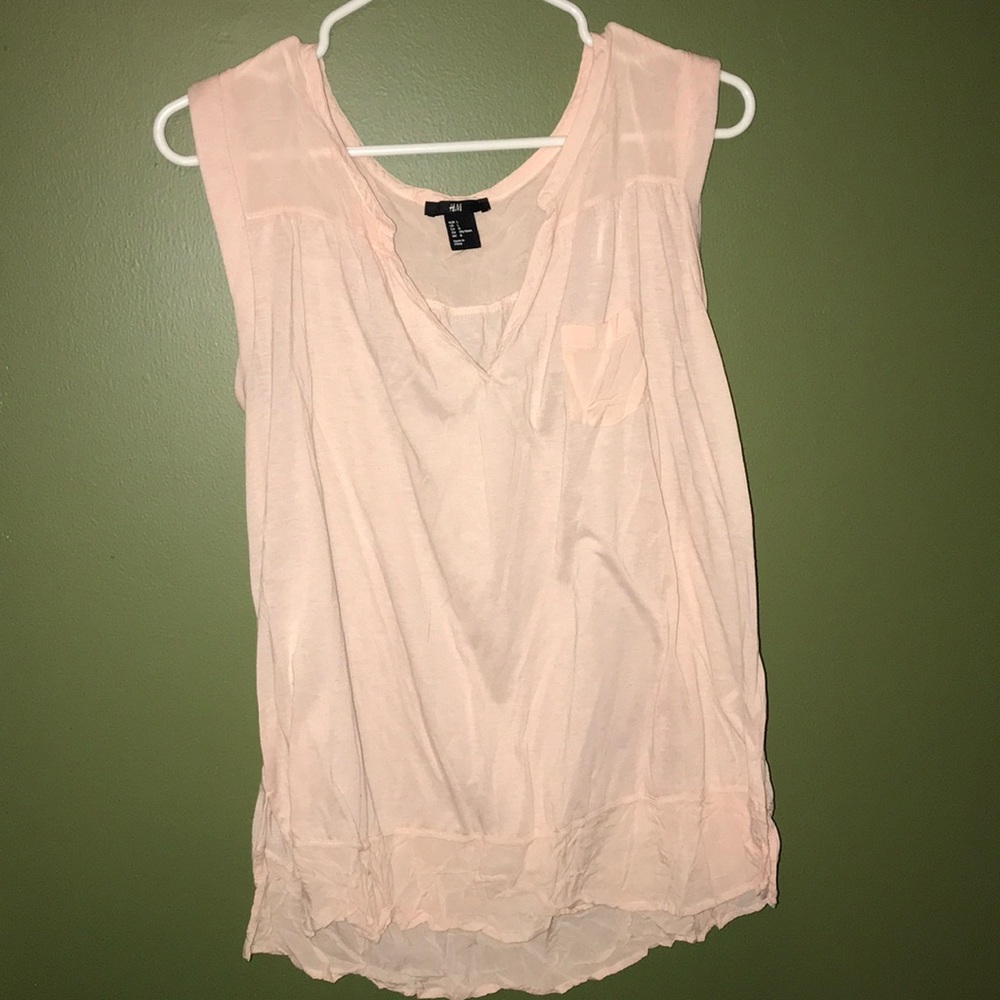 Blush pink H&M sleeveless blouse
